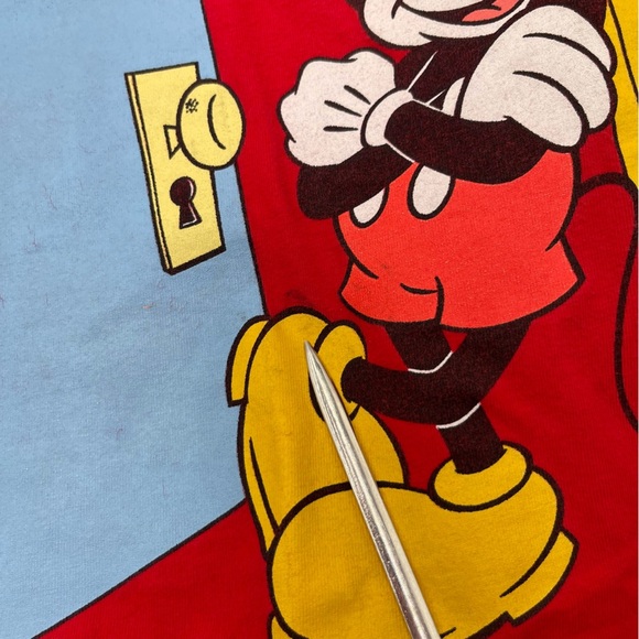 Vintage Mickey Mouse Shirt Adult Extra Large XL Red Disney 90s Cartoon Actor Tee - Picture 5 of 16